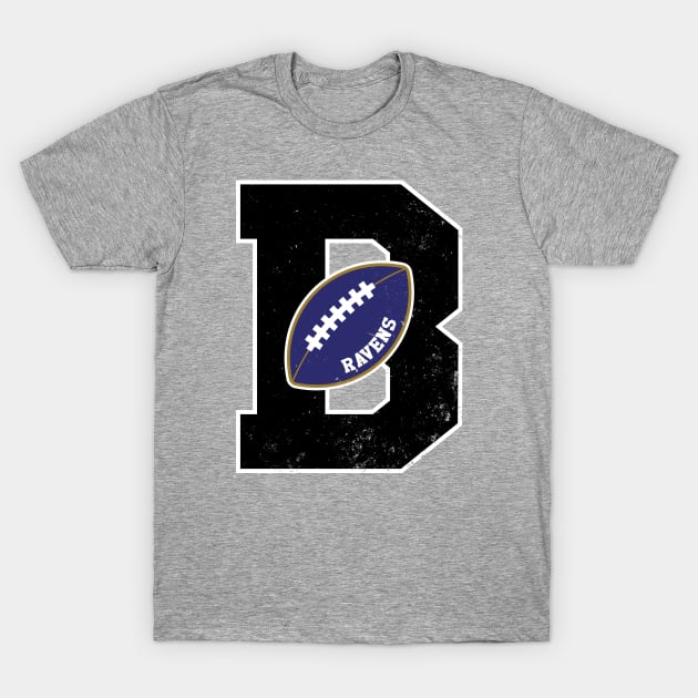 Big Bold Baltimore Ravens Monogram T-Shirt by Rad Love